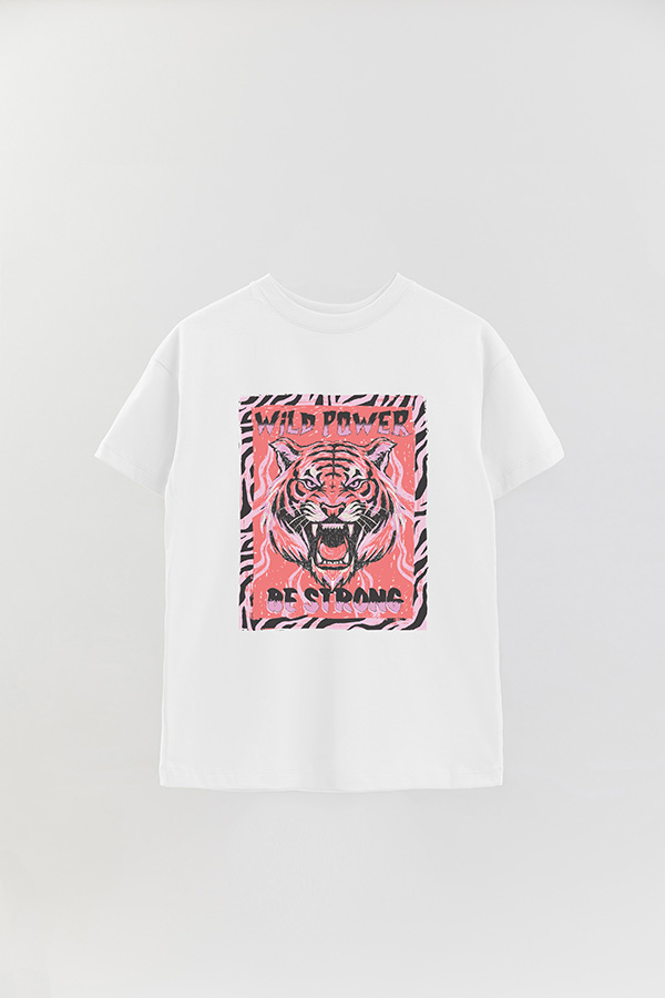 REMERA OVER ESTAMPADA WILD POWER