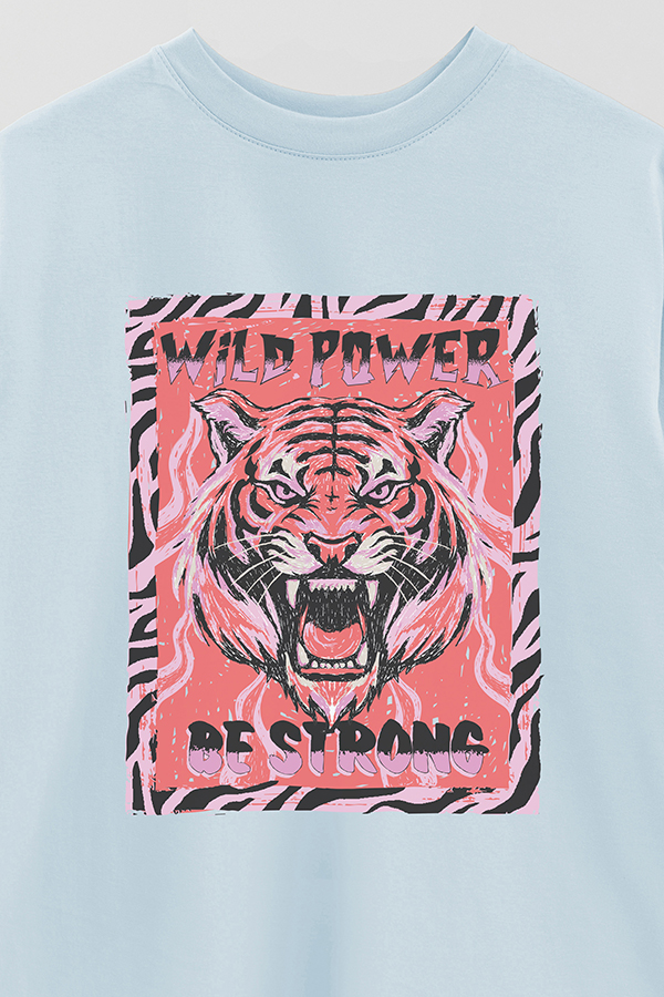 REMERA OVER ESTAMPADA WILD POWER