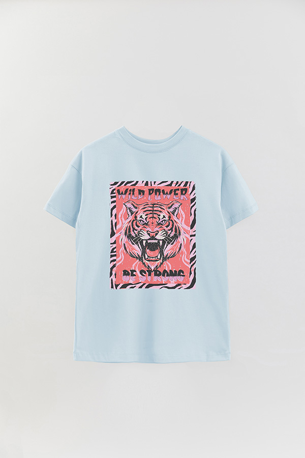 REMERA OVER ESTAMPADA WILD POWER