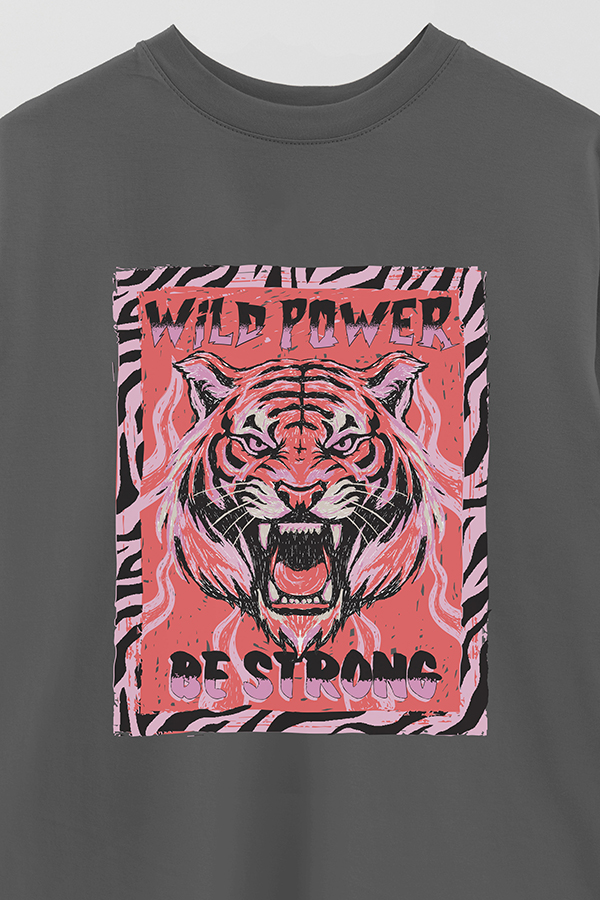 REMERA OVER ESTAMPADA WILD POWER