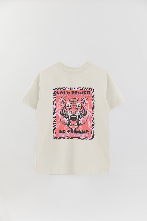 REMERA OVER ESTAMPADA WILD POWER