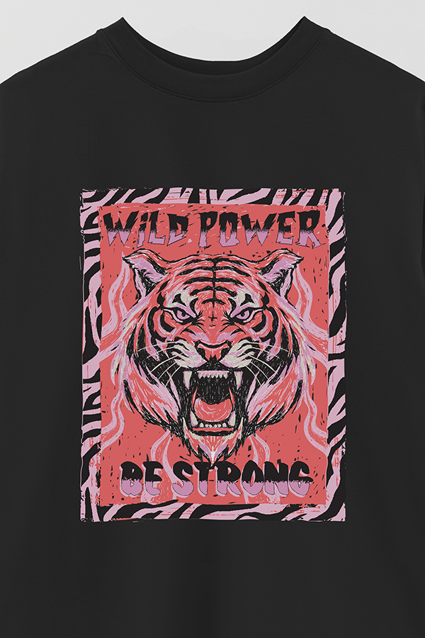 REMERA OVER ESTAMPADA WILD POWER