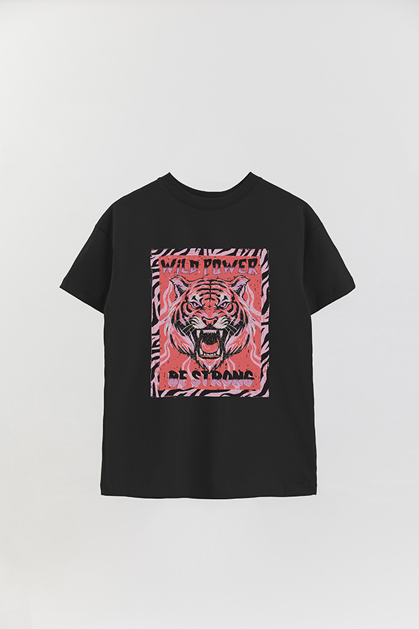 REMERA OVER ESTAMPADA WILD POWER