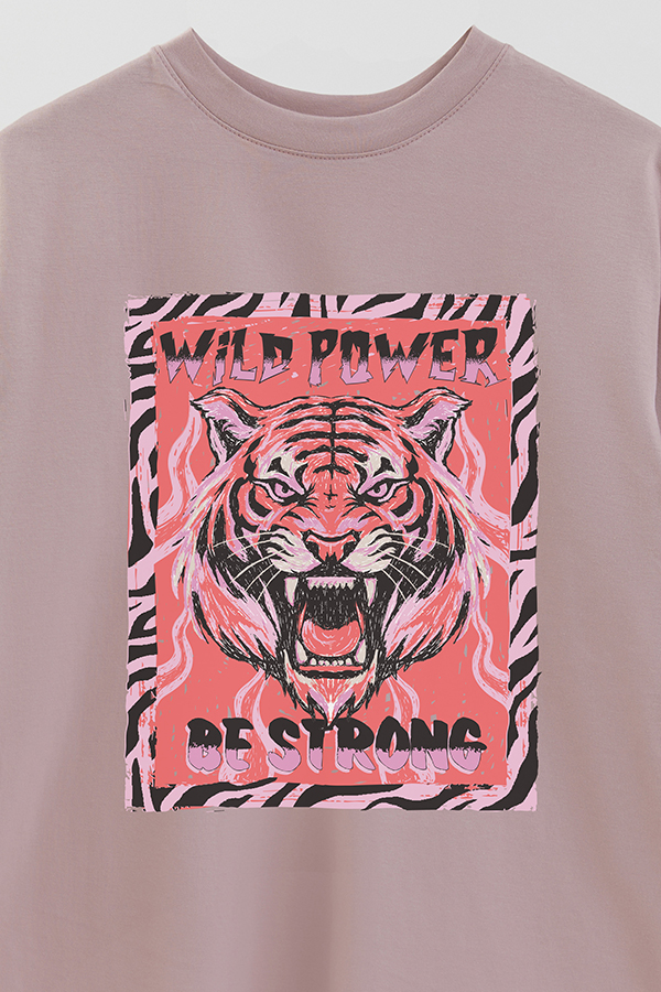 REMERA OVER ESTAMPADA WILD POWER