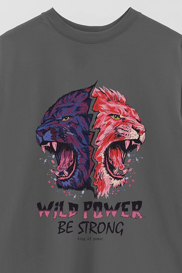 REMERA OVER ESTAMPADA WILD POWER 1