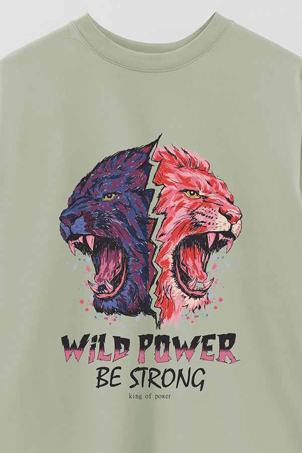 REMERA OVER ESTAMPADA WILD POWER 1