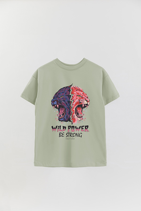 REMERA OVER ESTAMPADA WILD POWER 1