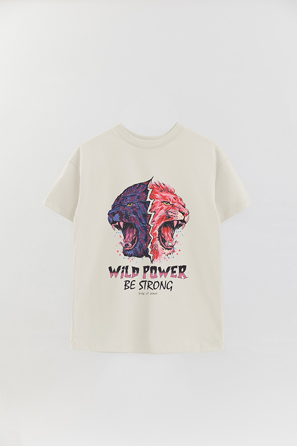 REMERA OVER ESTAMPADA WILD POWER 1