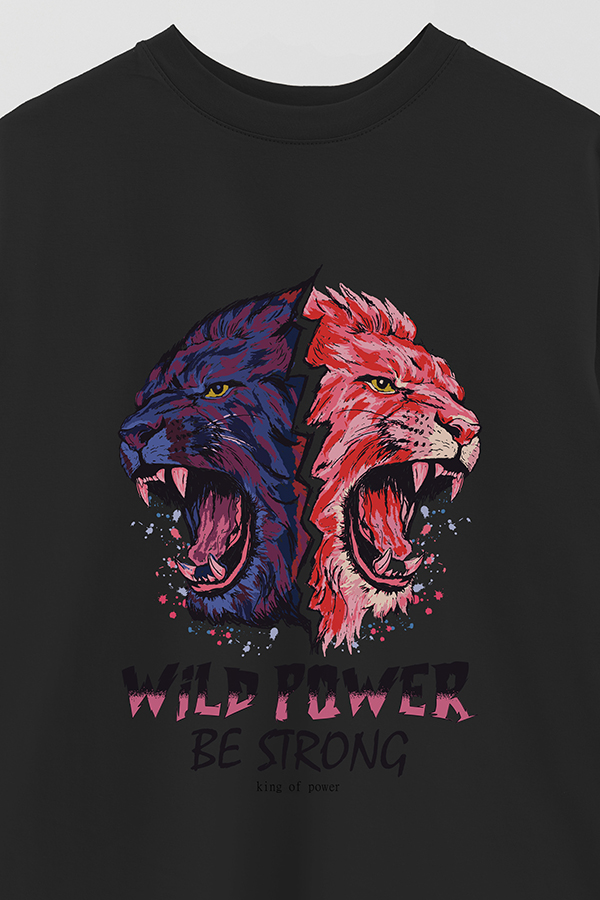 REMERA OVER ESTAMPADA WILD POWER 1
