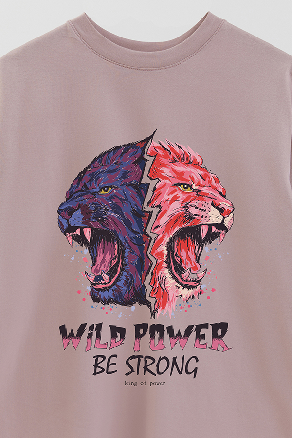 REMERA OVER ESTAMPADA WILD POWER 1