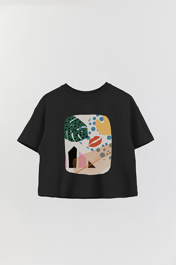 REMERA CROP ESTAMPADA ART 256