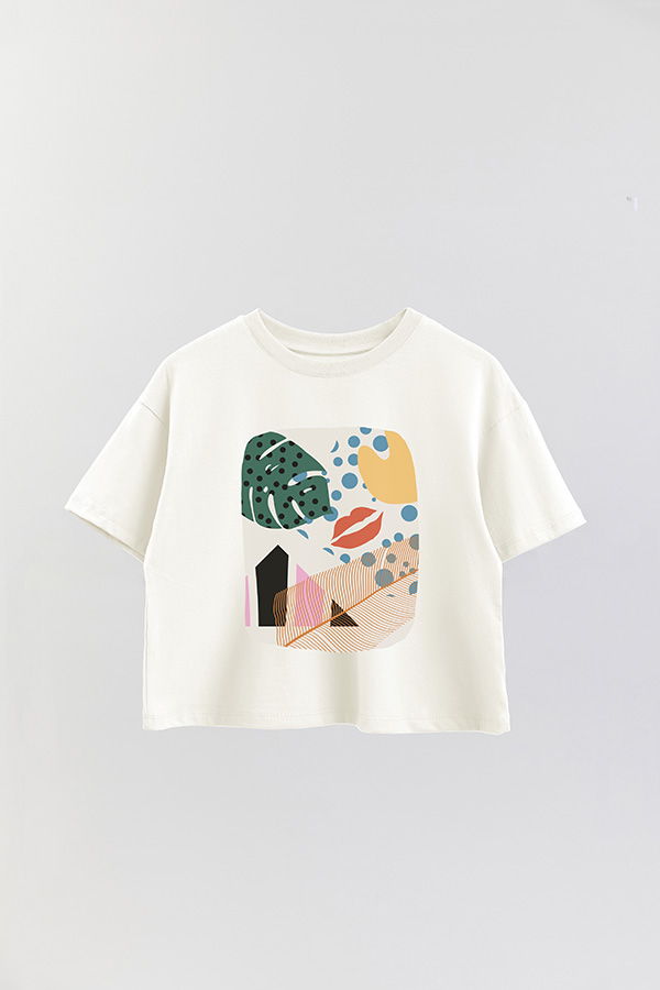 REMERA CROP ESTAMPADA ART 256