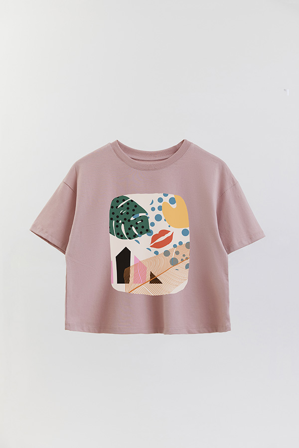 REMERA CROP ESTAMPADA ART 256