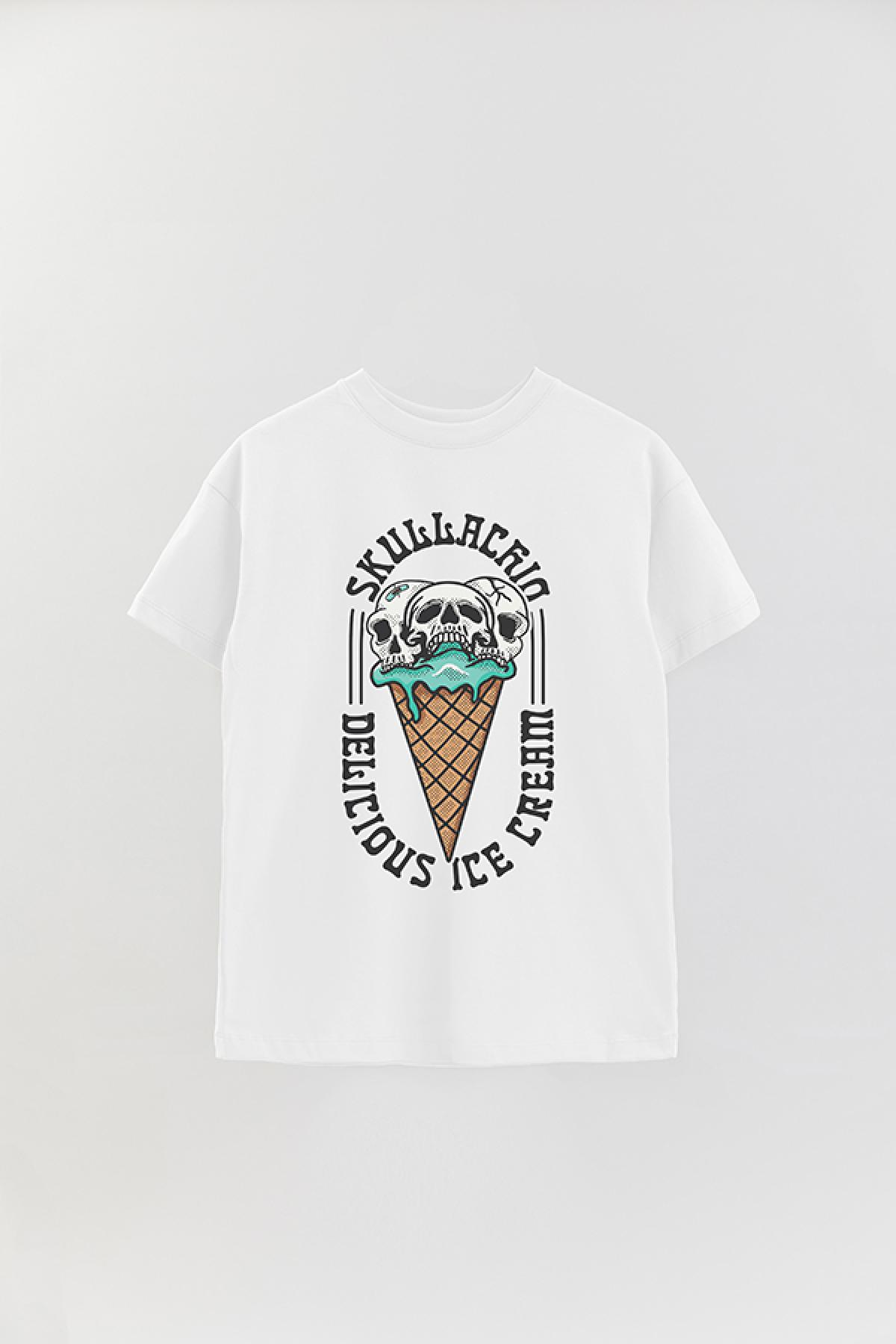 REMERA OVER ESTAMPADA GR SKULLACCHIO ICE CREAM