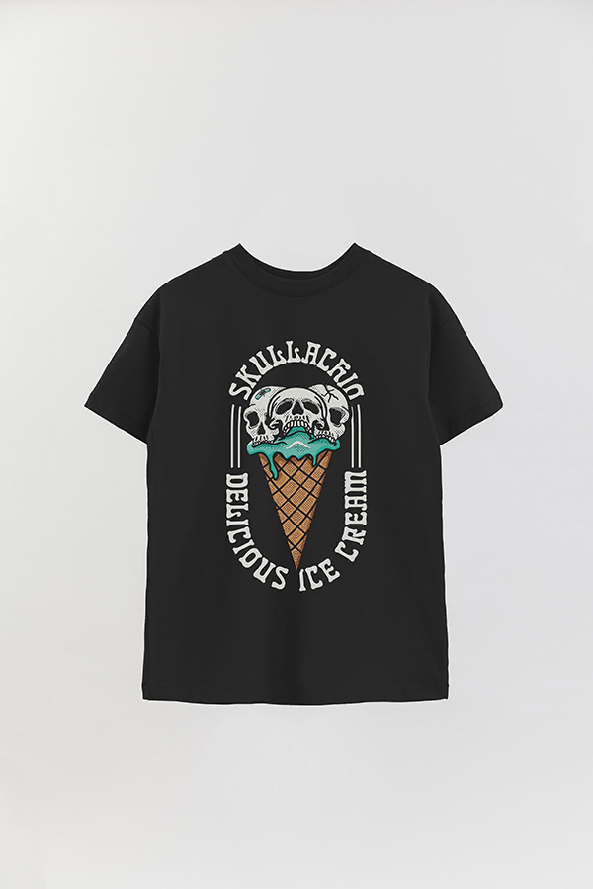 REMERA OVER ESTAMPADA GR SKULLACCHIO ICE CREAM
