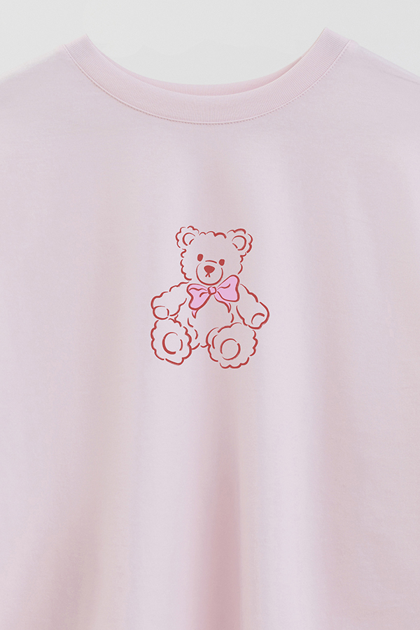 REMERA CROP ESTAMPADA VALENTINE BEAR