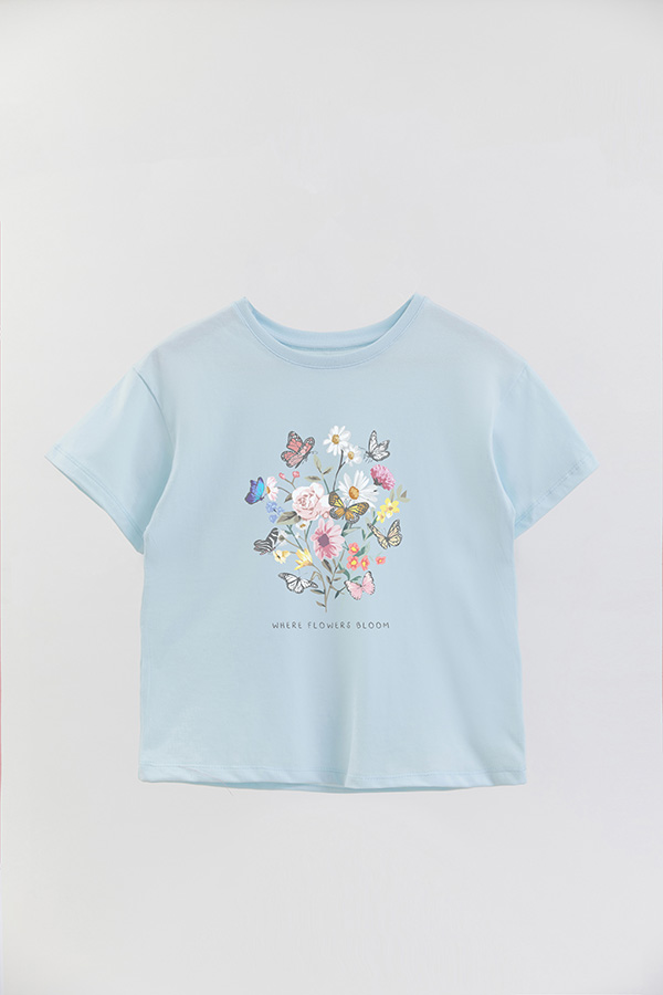 REMERA GIRL OVER WHERE FLOWERS BLOOM