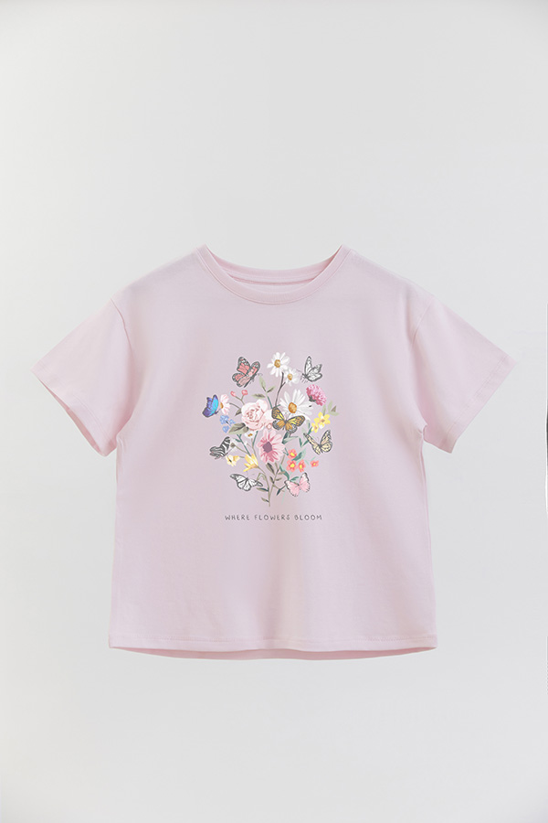 REMERA GIRL OVER WHERE FLOWERS BLOOM