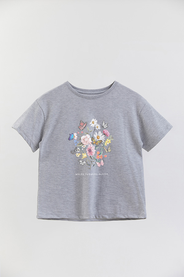 REMERA GIRL OVER WHERE FLOWERS BLOOM