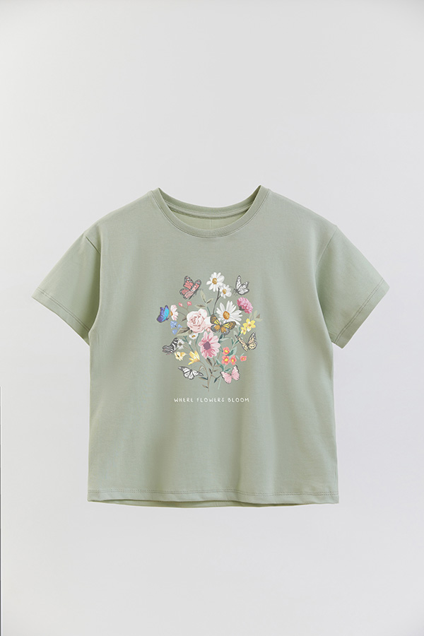 REMERA GIRL OVER WHERE FLOWERS BLOOM