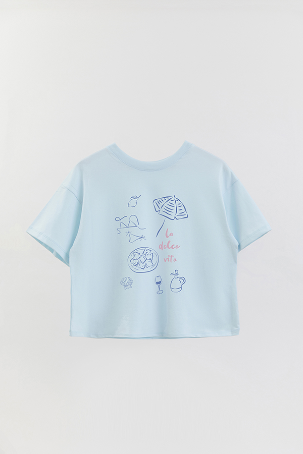 REMERA CROP ESTAMPADA ITALY L'ISOLA