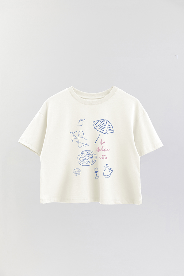 REMERA CROP ESTAMPADA ITALY L'ISOLA