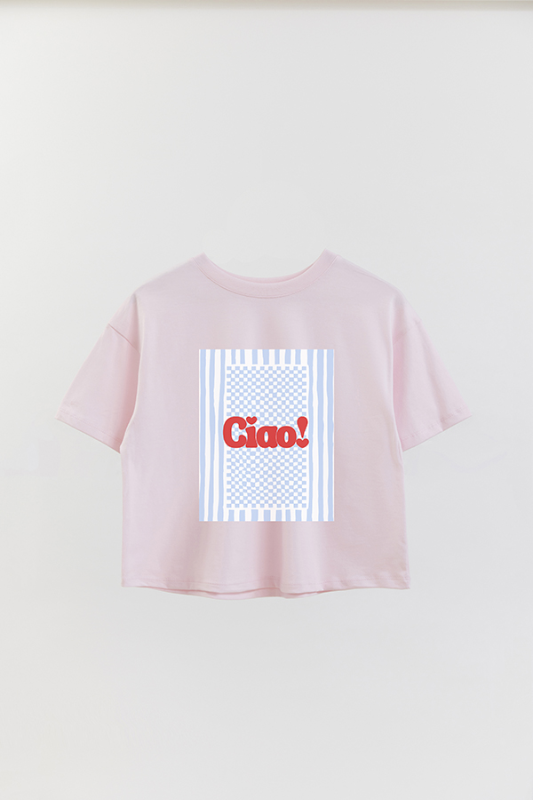 REMERA CROP ESTAMPADA BEACH BLUE CIAO