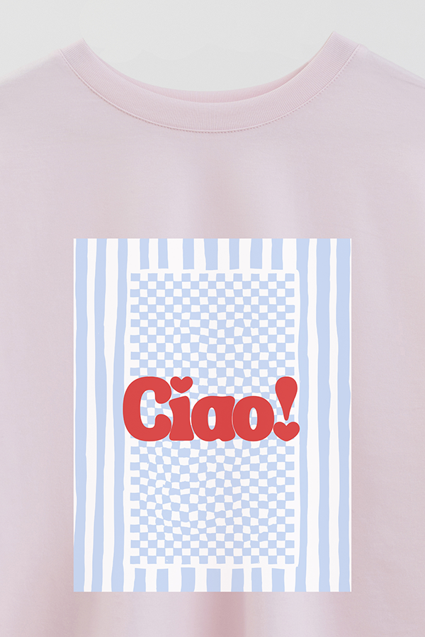 REMERA CROP ESTAMPADA BEACH BLUE CIAO