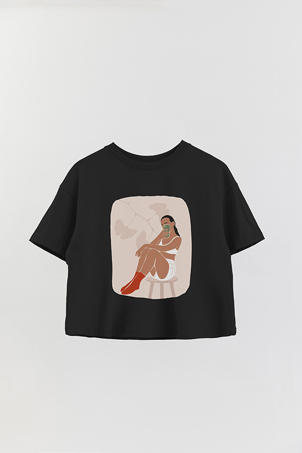 REMERA CROP ESTAMPADA ART 185