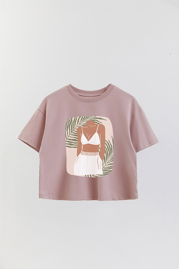 REMERA CROP ESTAMPADA ART 184