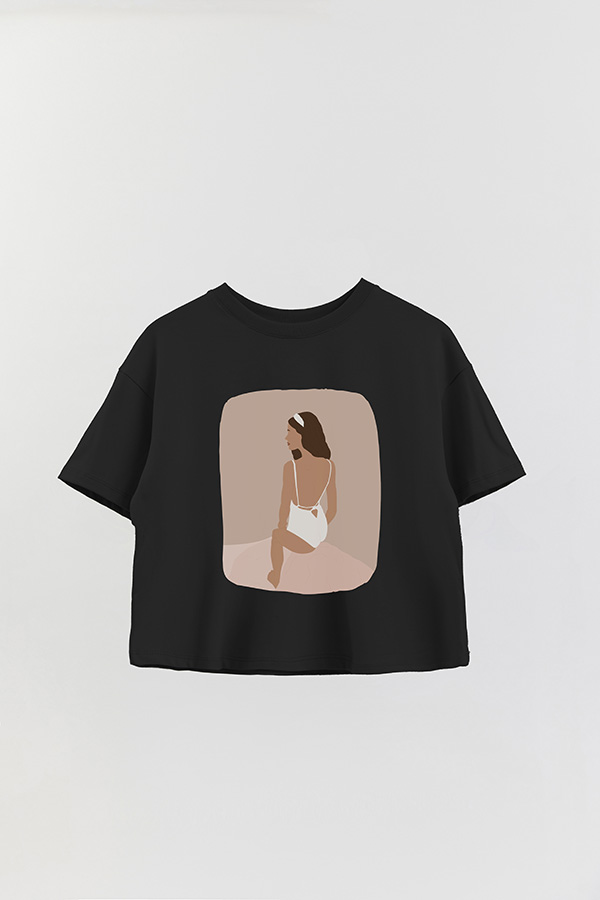 REMERA CROP ESTAMPADA ART 182