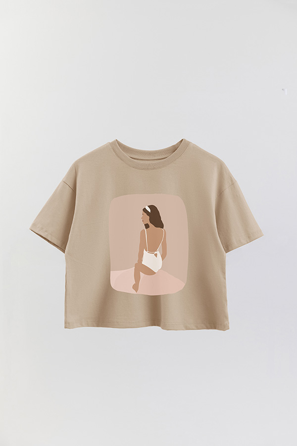 REMERA CROP ESTAMPADA ART 182