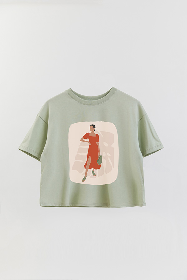 REMERA CROP ESTAMPADA ART 179