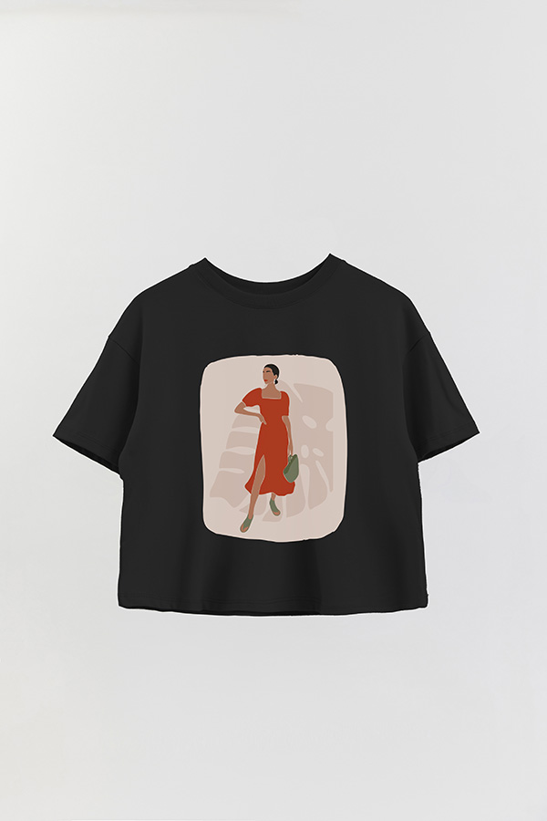 REMERA CROP ESTAMPADA ART 179