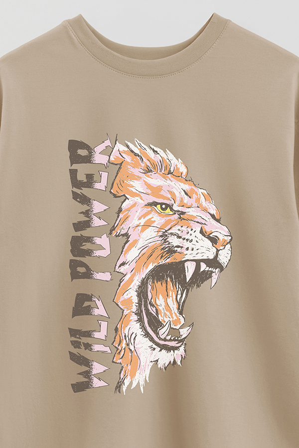 REMERA OVER ESTAMPADA WILD POWER 2
