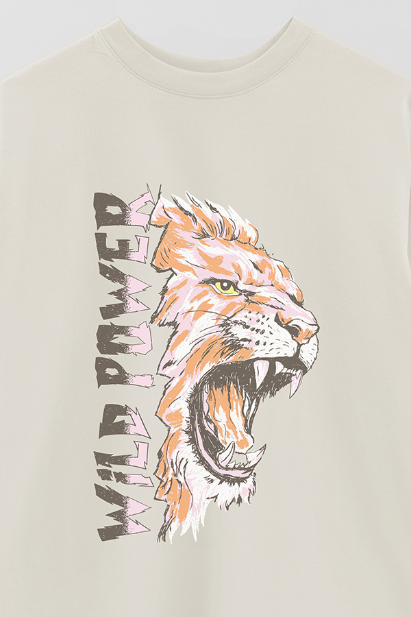 REMERA OVER ESTAMPADA WILD POWER 2