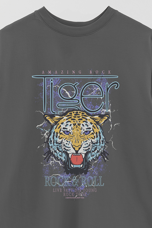 REMERA OVER ESTAMPADA WILD TIGER