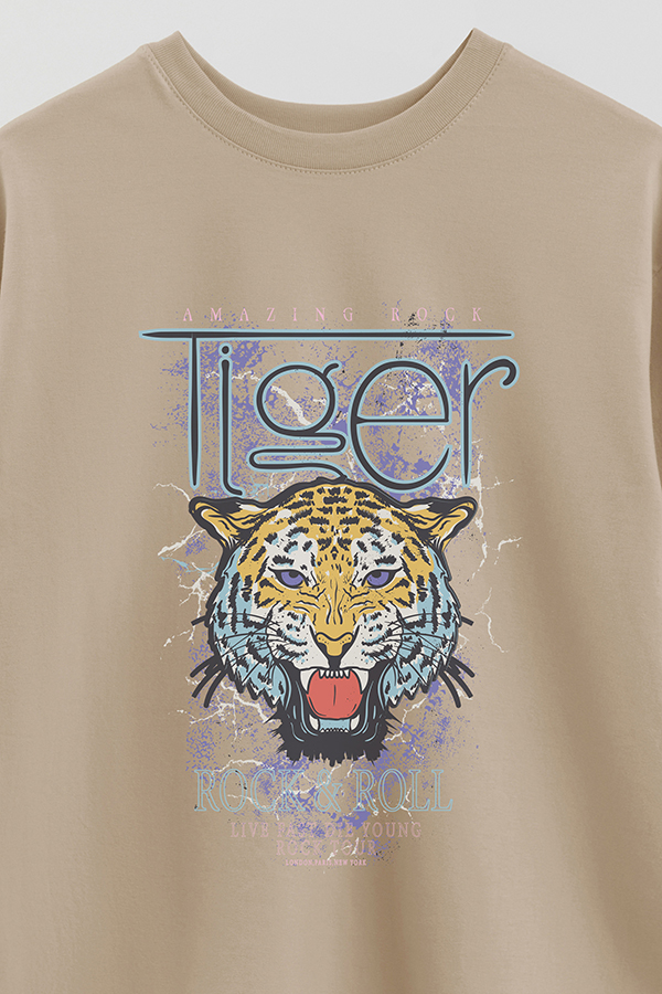 REMERA OVER ESTAMPADA WILD TIGER
