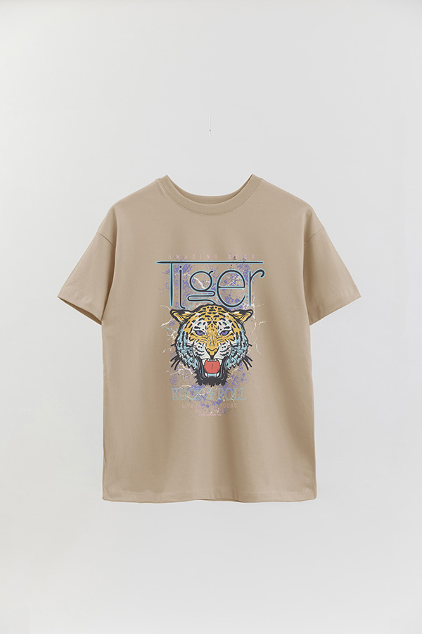 REMERA OVER ESTAMPADA WILD TIGER