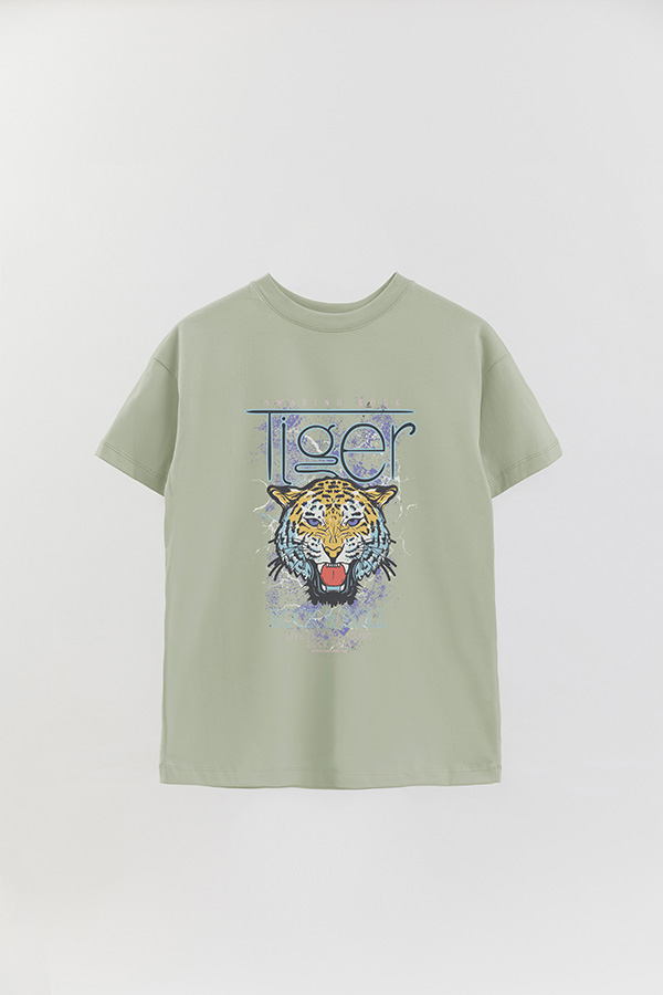 REMERA OVER ESTAMPADA WILD TIGER
