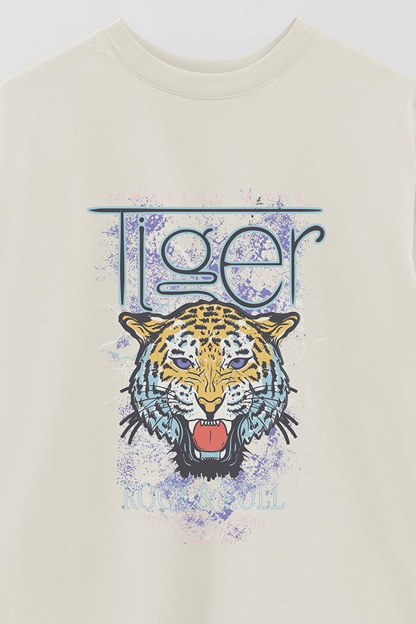 REMERA OVER ESTAMPADA WILD TIGER