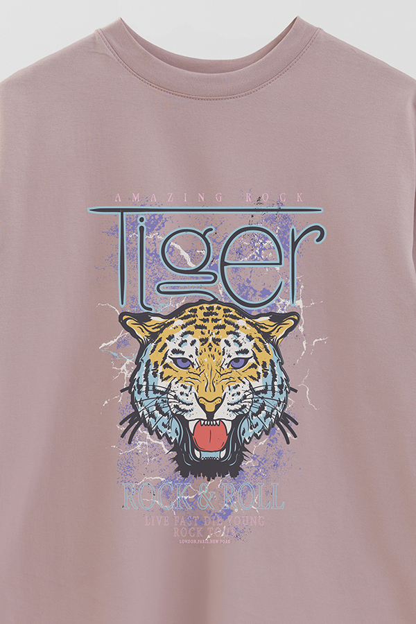 REMERA OVER ESTAMPADA WILD TIGER