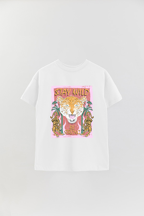 REMERA OVER ESTAMPADA STAY WILD