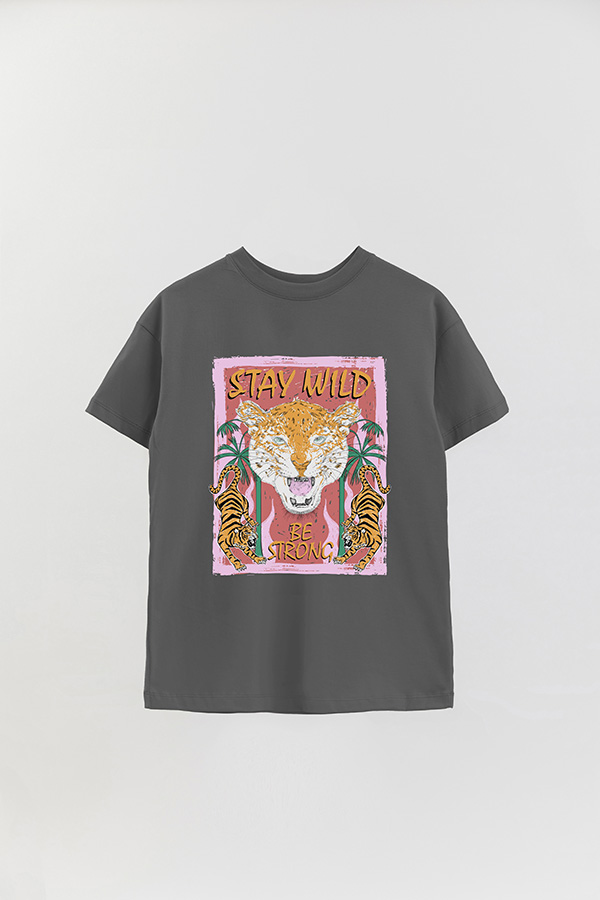 REMERA OVER ESTAMPADA STAY WILD