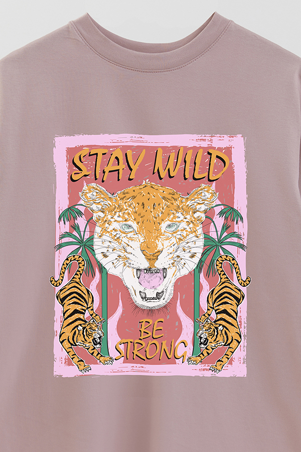 REMERA OVER ESTAMPADA STAY WILD