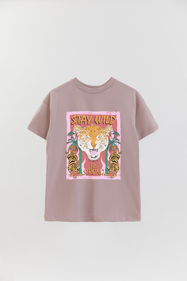 REMERA OVER ESTAMPADA STAY WILD