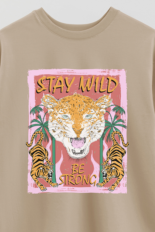 REMERA OVER ESTAMPADA STAY WILD