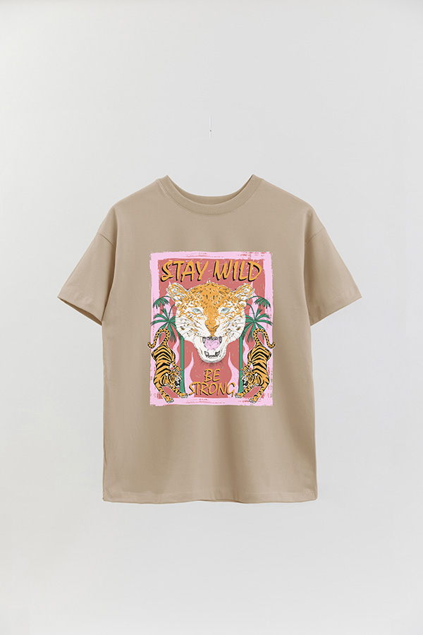 REMERA OVER ESTAMPADA STAY WILD