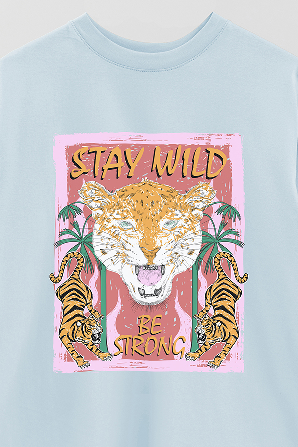 REMERA OVER ESTAMPADA STAY WILD