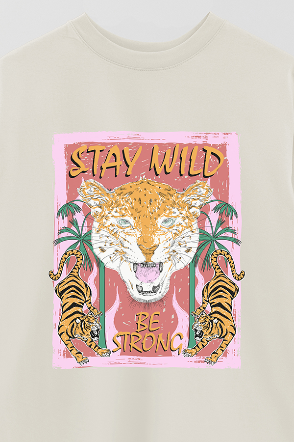 REMERA OVER ESTAMPADA STAY WILD